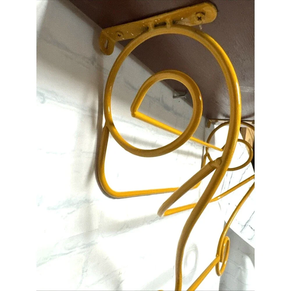 Farmhouse Red Orange Yellow Metal Wooden Wall Shelf with Scrolls 17.5x13.75 in